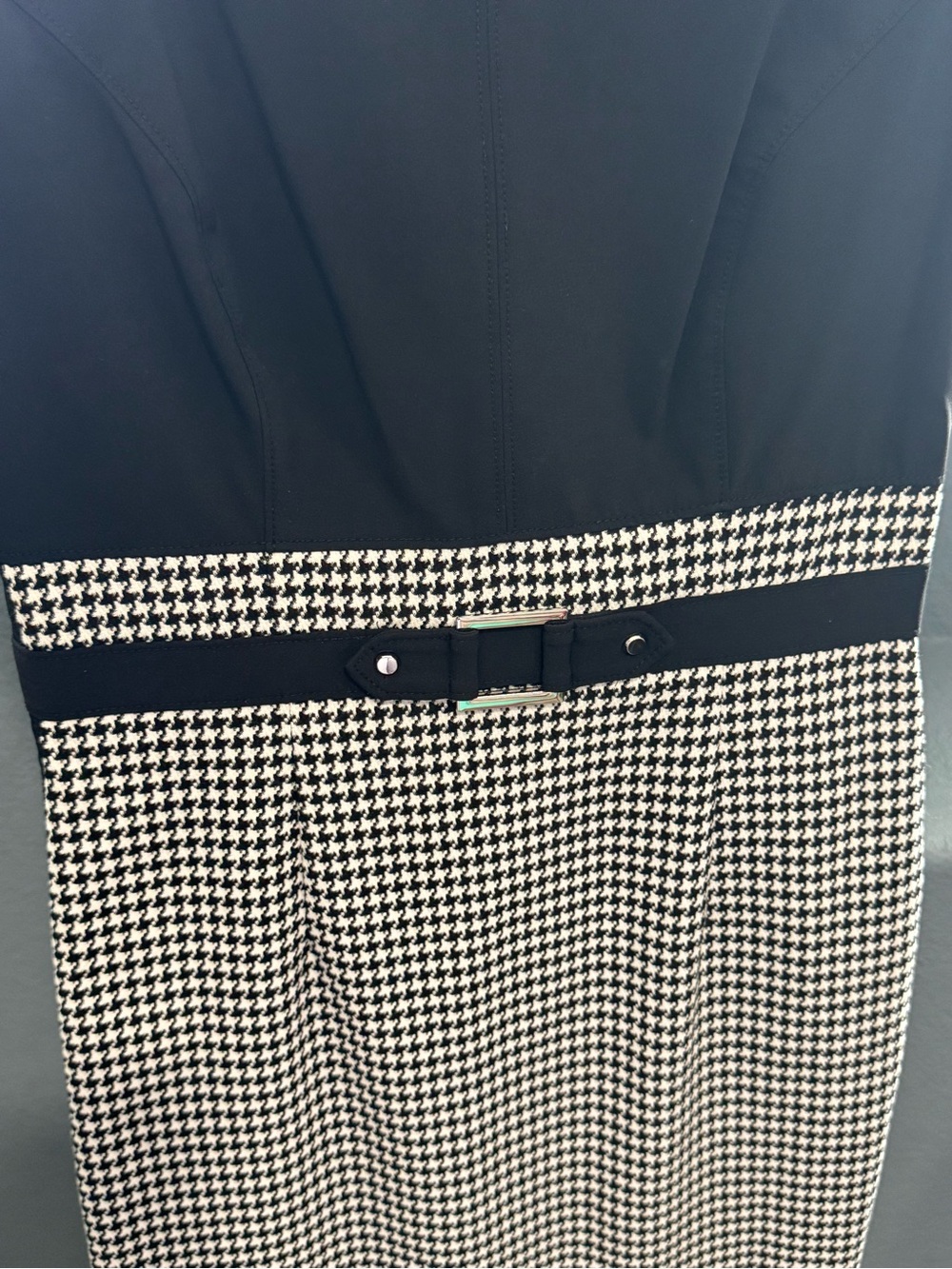 White House Black Market Black & White Houndstooth Midi Sheath Dress - Picture 3 of 8